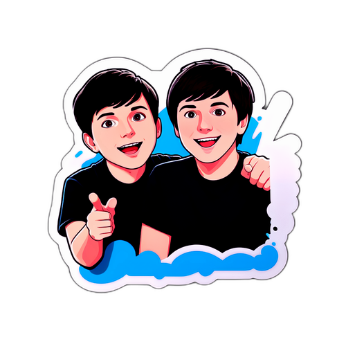Calcomanía de Dan y Phil en un Evento en Vivo