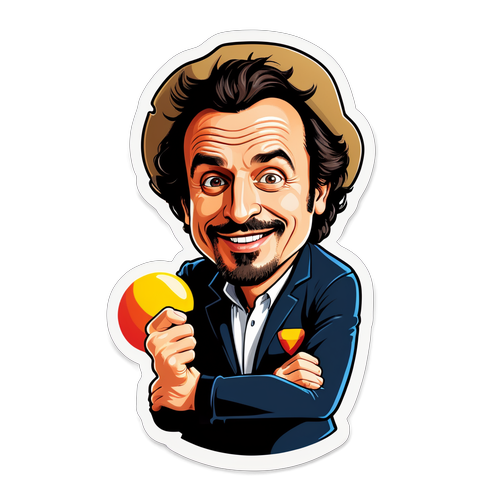 Sticker umoristico di Marco Giallini come Rocco Schiavone