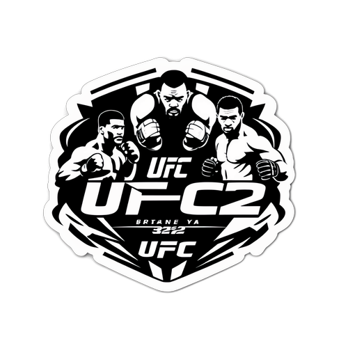 UFC 322 logo és híres harcosok sziluettjei