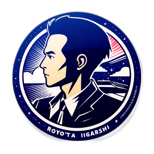 レトロスタイルで描かれたイガラシ・リョウタのシルエット