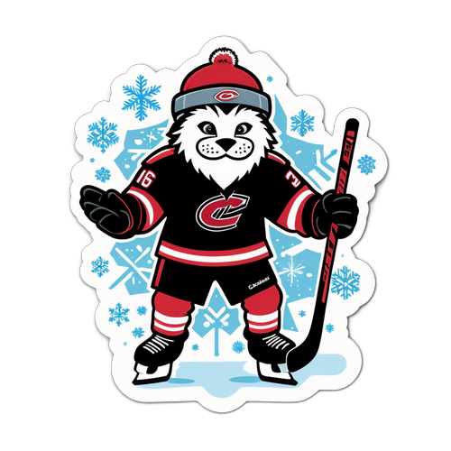 Charlotte Checkers Mascot Ice Skating Sticker