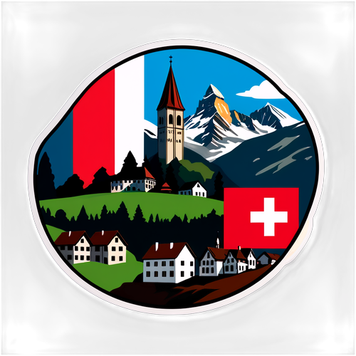 Schweiziska Landmärken Klistermärke