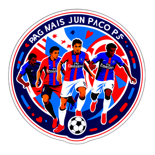 Künstlerischer Aufkleber mit PSG-Logo