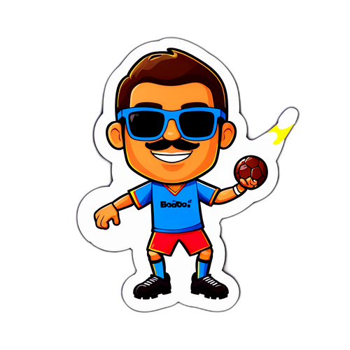 Śmieszna naklejka z piłkarzem w stylu Bodo Glimt