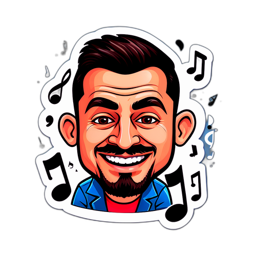 Karikatyr av Mladen Zizovic med musiknoter