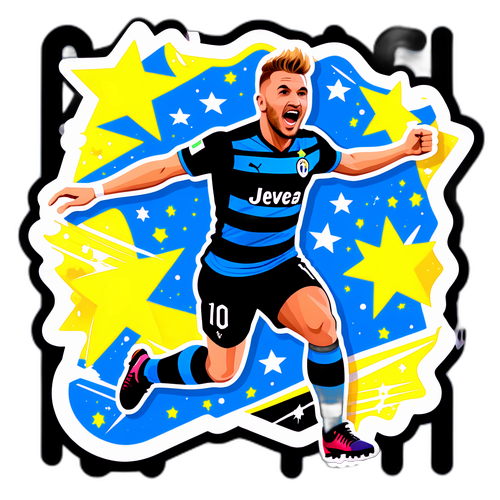 Autocollant de Ciro Immobile célébrant un but