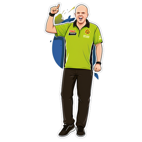 Sticker van Michael van Gerwen in Actie