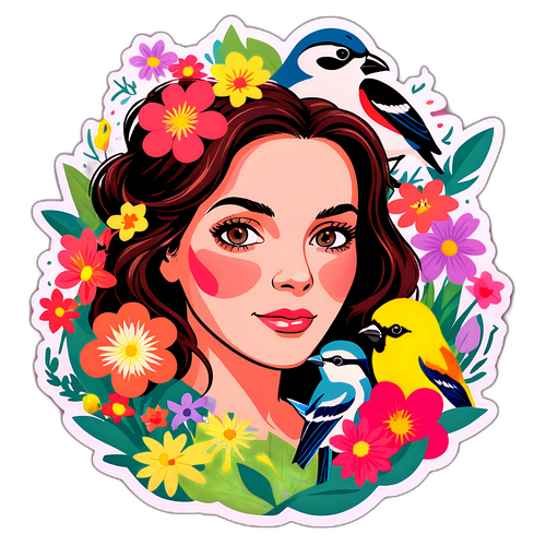 Kaunis kasvot luonnon ympäröimänä