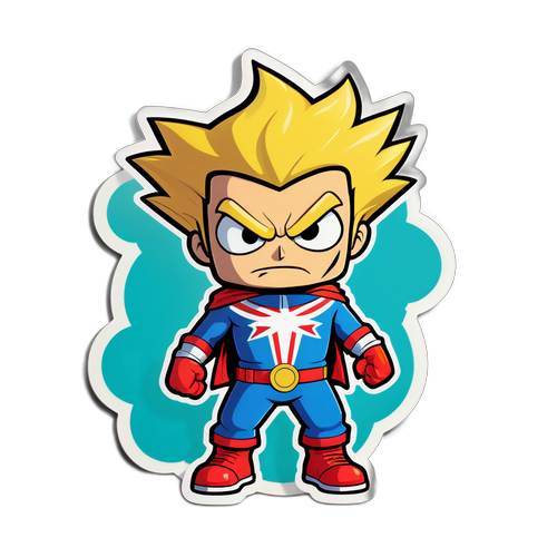 トミー・エドマンのコミカルな変形キャラクターのステッカー