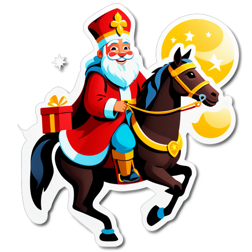 Sinterklaas Nachtelijke Magie: Vrolijke Vracht Vol Cadeaus op Zijn Paard!