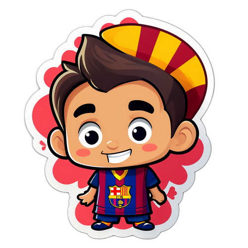 สติ๊กเกอร์การ์ตูน บาร์เซโลน่า น่ารัก