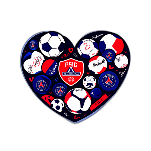 Стикер с сердцем и подписями игроков ПСЖ