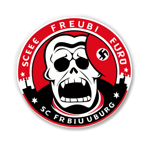 Sticker von SC Freiburg mit einem Stadion im Hintergrund, das die Begeisterung der Fans zeigt