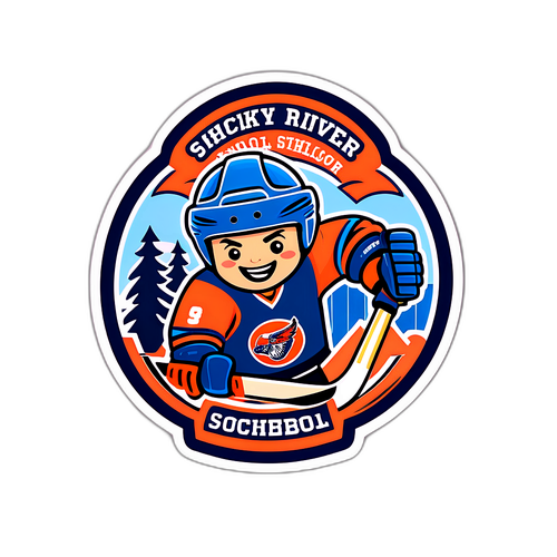 Cheerful School Theme Hockey Sticker
