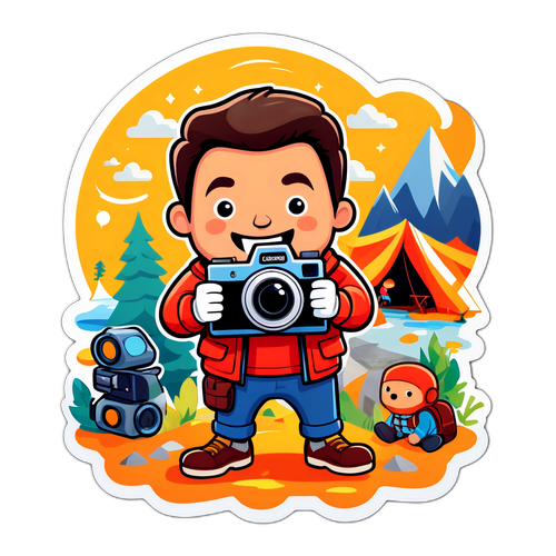 Autocollant Cartoon de Denis Brogniart en Aventure