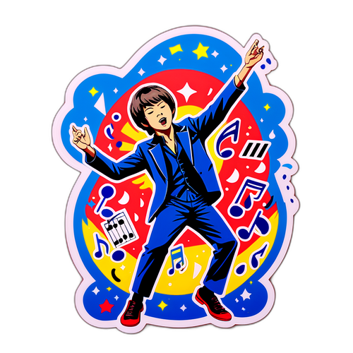 タカヨウ・ニシカワの音楽にインスパイアされたステッカー
