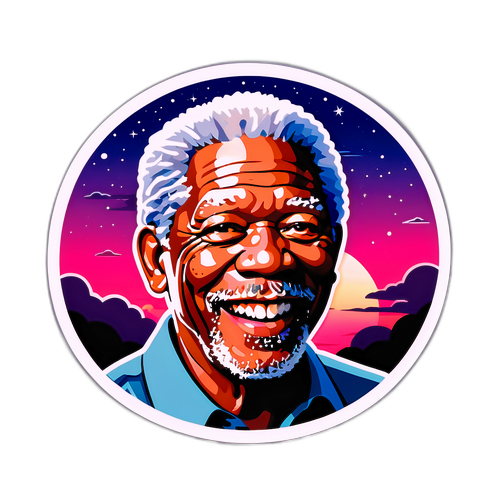 Uśmiech Morgana Freemana w iryzującym niebie