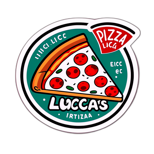Adesivo di Pizza con Nome Lucca