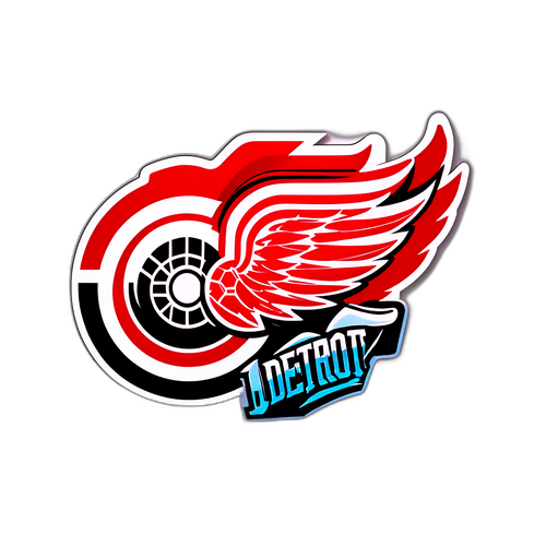 Стикер с логотипом Детройт Ред Уингс