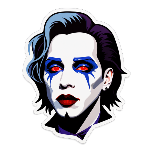 Oplev Søvnløse Nætter med Marilyn Manson: Den Ultimative Gothiske Sticker, Fans Ikke Må Gå Glip Af!