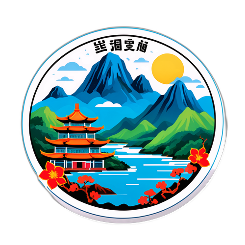 设计一个展示贺蛟龙成就的贴纸