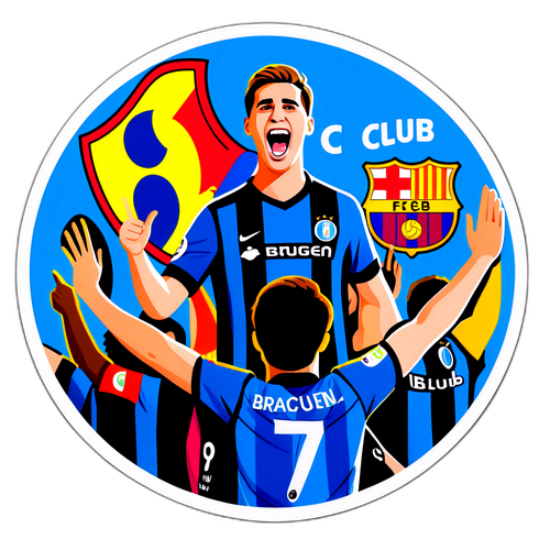 FC Brugge és Barcelona mérkőzés pillanata