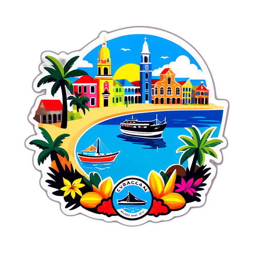 Adesivo colorato che celebra la cultura di Curacao