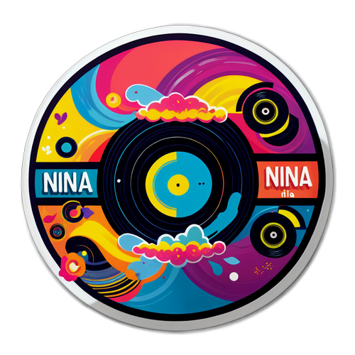 Vinyl-Schallplatte Sticker mit Nina Chuba