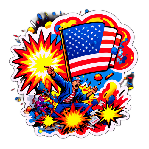 Kreativní nálepka explodující USA