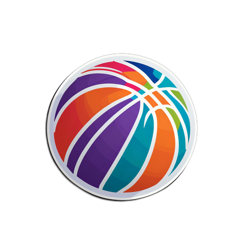 Makulay na Sticker ng Basketball