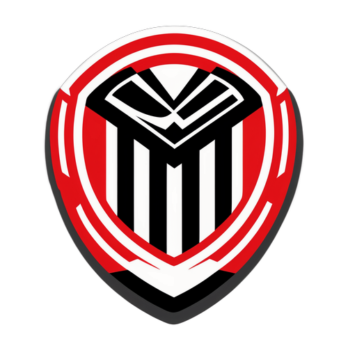 Ícono del fútbol con colores representativos de Atlético Mineiro y Flamengo