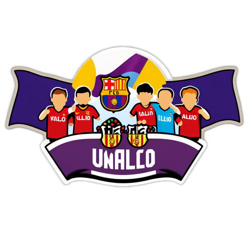 Hjärtevärmande klistermärke med fans från Valladolid och Barcelona