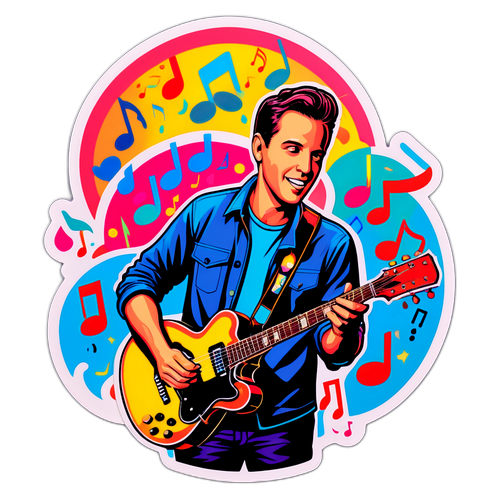 Retro-Inspired Live Performance Sticker