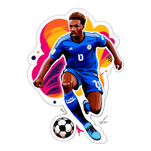 Stiker Manu Koné Dribbling Bola Sepak