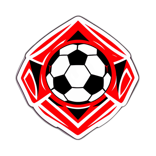 Stylisiertes Urawa Red Diamonds Symbol mit Fußballmotiven