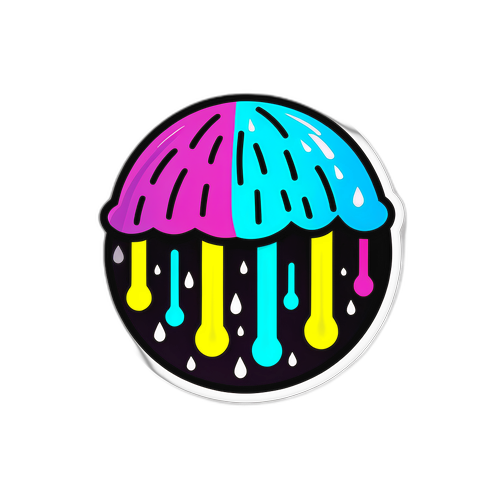 Thiết kế màu sắc tươi sáng cho cảnh báo thời tiết mưa