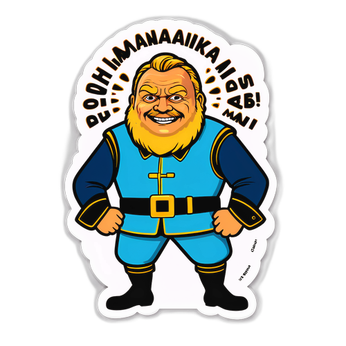 Huumoripitoinen Pirkka-mies tarra