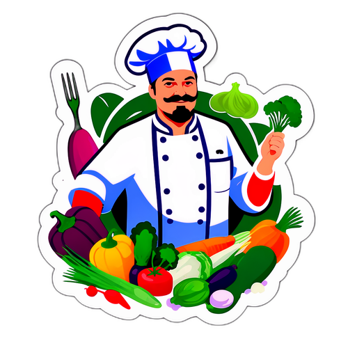 Chef Philippe Etchebest avec des ingrédients frais