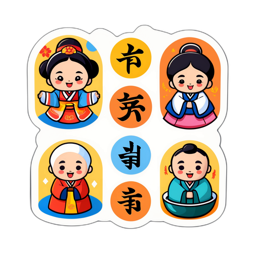 전통 명절 게임 윷놀이 스티커
