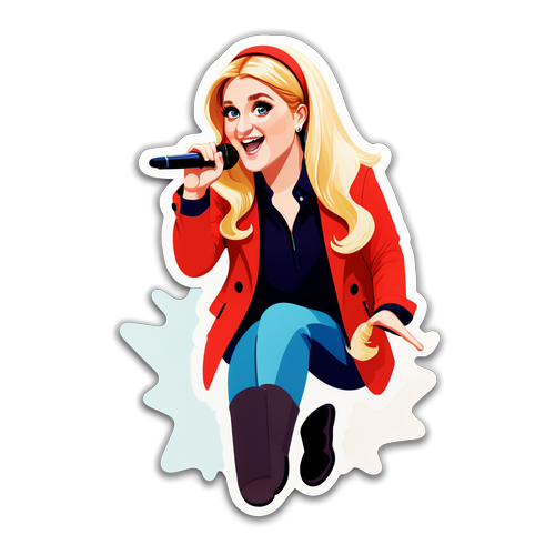 Sticker af Meghan Trainor med energiske farver