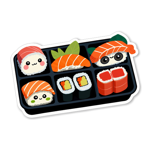 Sushi-Themed Bento Box Sticker Set