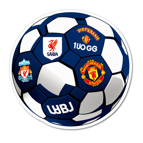 Voetbalbal ontwerp met Tottenham - Manchester United line-up