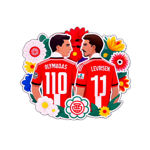 Olympiakos és Leverkusen szurkolók virágokkal