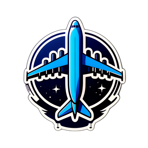 Autocollant d'avion stylisé Airbus en vue de dessus