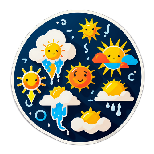 สติกเกอร์พยากรณ์อากาศที่สนุกสนาน
