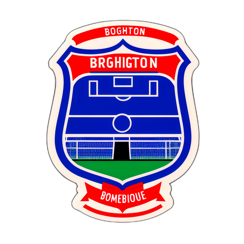 מדבקת סגנון וינטג' של משחק כדורגל בין ברייטון לבורנמות'