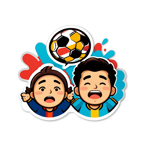 สติ๊กเกอร์แฟนบอลสนุกสนานและเครียด