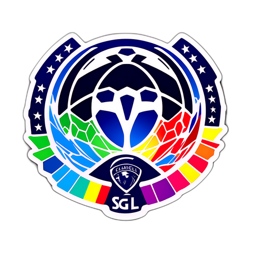 Champions League Sticker met Stadion en Fans