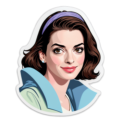 Elegant Anne Hathaway Collage Sticker