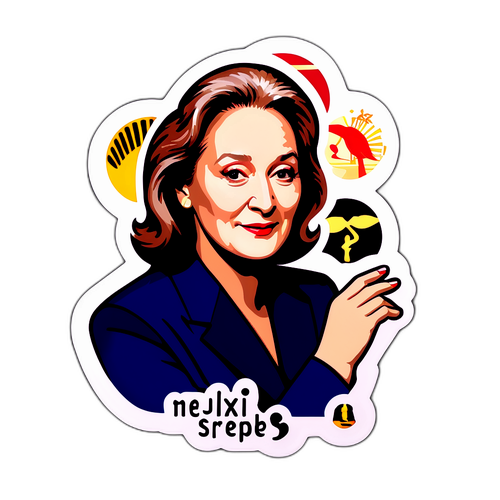 Projekt naklejki z Meryl Streep